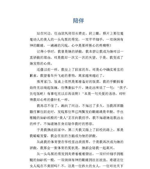 （《温暖的陪伴》）