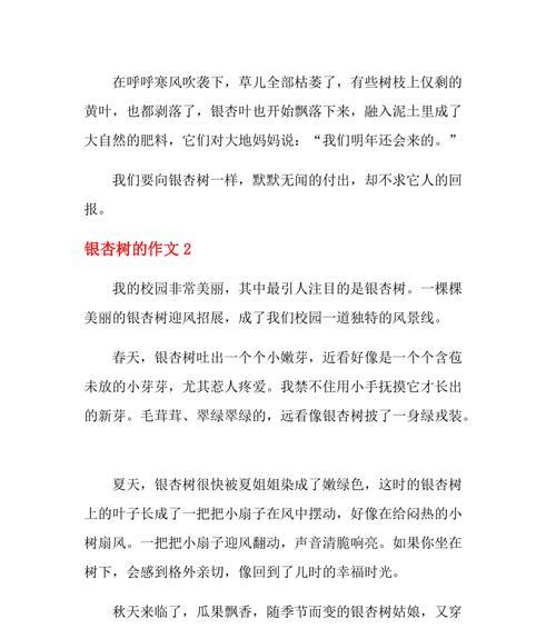 银杏树的作文800字作文（《银杏树下的故事》）