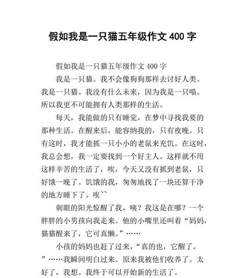 写关于猫的作文怎么写（《猫捉老鼠，情谊无价》）