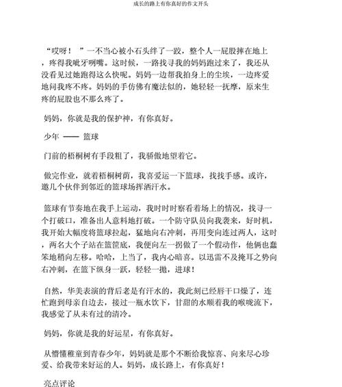 一路上有你陪伴的作文怎么写（《有你的旅途》）