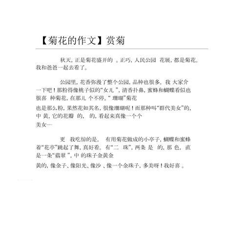 有关菊花的作文300字（《菊花的秘密》）