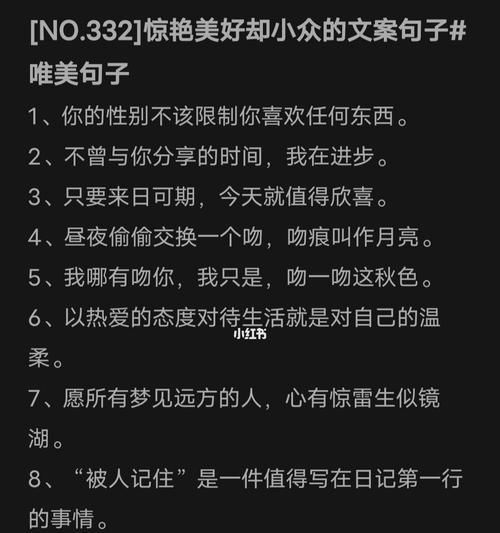 小众高级的惊艳唯美短句（探寻诗意与美感的独特魅力）